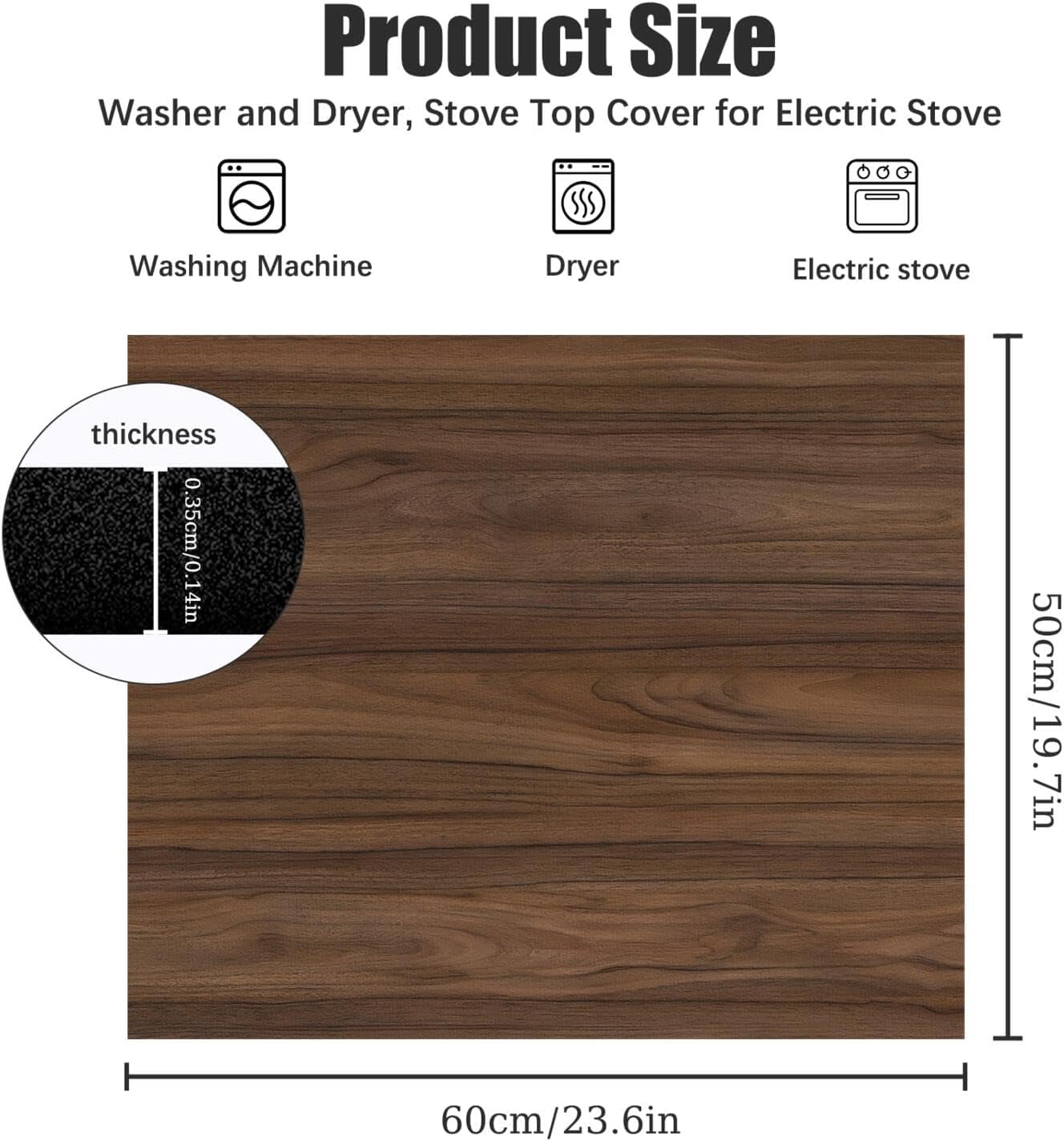 Washer and Dryer Covers for the Top 23.6" X 19.7", Washer and Dryer Top Protector Mat, Non Slip Washing Machine Dust Cover Pad for Laundry Room Kitchen Home Decor