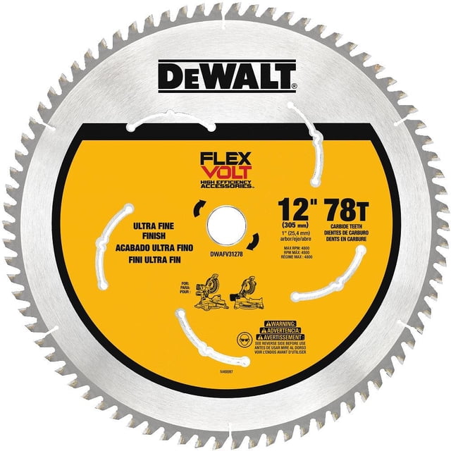 Hoja de sierra ingletadora DEWALT DWAFV31278 Flexvolt 78T 12 cm