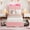 pink, variant on Huloretions Bed Frame with Storage Drawers,Boucle Upholstered Bed Frame,LED Platform Bed,No Box Spring Needed,Noise-Free