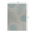 thumbnail image 3 of 5â€™ x 7â€™ Teal Fern Leaves Indoor Outdoor Area Rug, 3 of 9