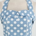 thumbnail image 5 of IBTOM CASTLE Women Vintage 1950s Halter Pink Gingham Polka Dots Swing Dress Cocktail Party Rockabilly Pinup Dresses S Light Blue Polka Dots, 5 of 8