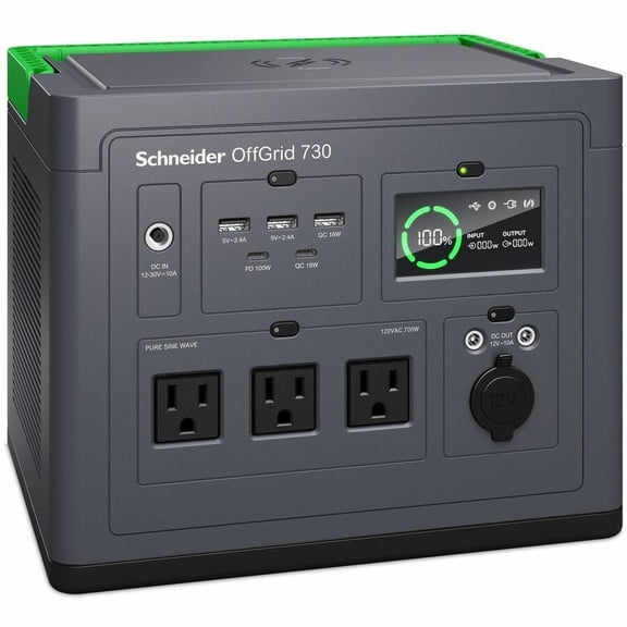 Schneider OffGrid Portable Power Station 730 700W 120V 738Wh Lithium-ion