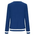 thumbnail image 6 of hoksml Women's Color Block V-Neck Sweater Lightweight Long Sleeve Knit Pullover Casual Soft Everyday Top for Women, 6 of 7