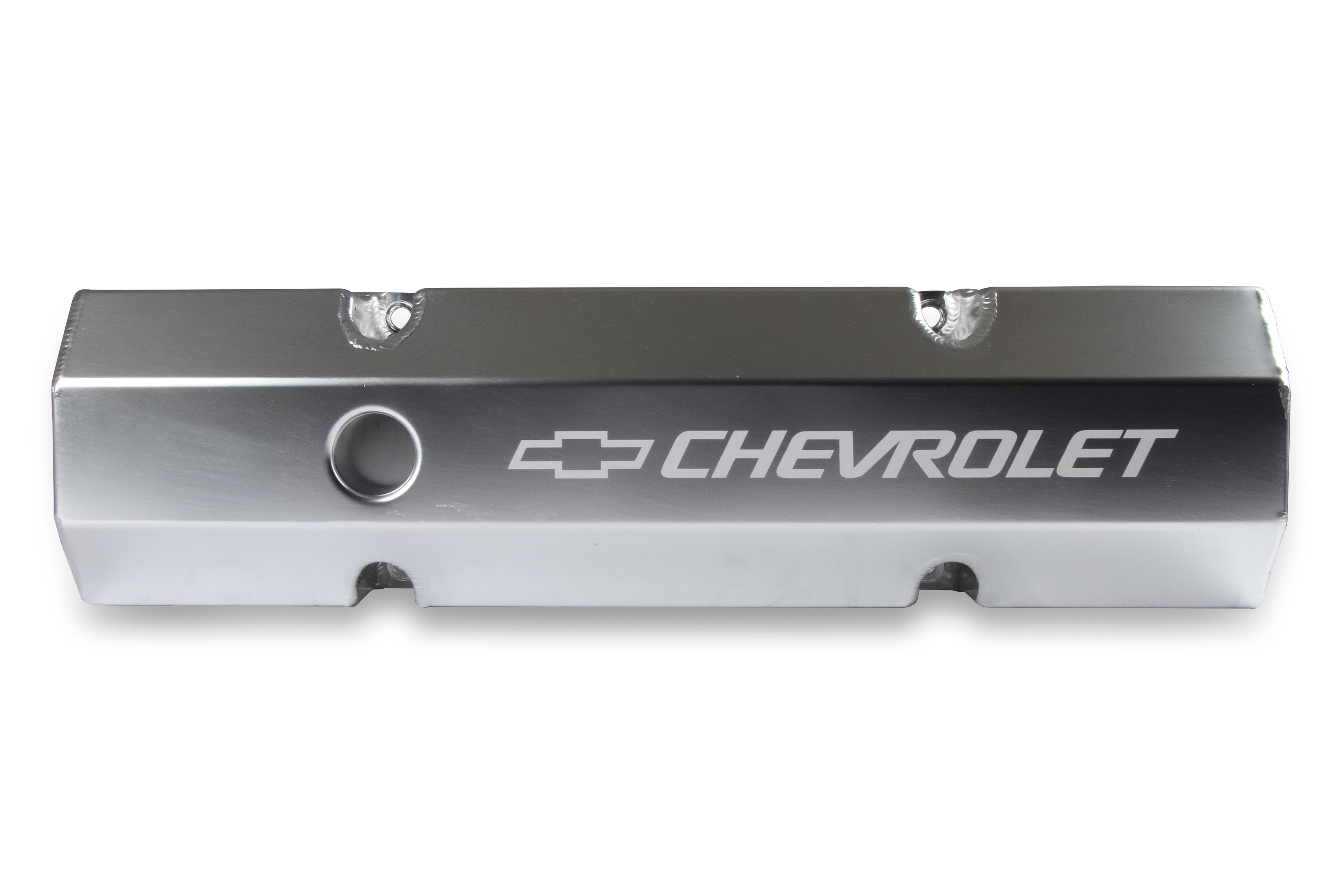 Holley 241-287 Holley GM Licensed Track Series Valve Cover; Fabricated Aluminum Valve Cover: Flat Top; Pair; Silver;
