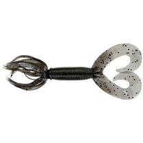 Yamamoto Baits Double Tail 5in Hula Grub, 10 Pack, Cinnamon Brown with Large Bla