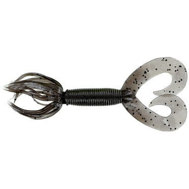 Yamamoto Baits Double Tail 5in Hula Grub, 10 Pack, Cinnamon Brown with Large Bla