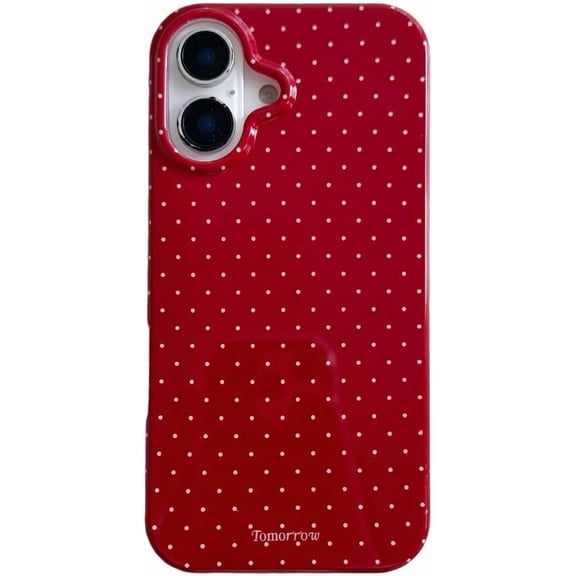 for iPhone 17 Case Cute Red Polka Dot Phone Case Retro Trendy Aeshtetic Slim Soft TPU Shockproof Phone Cover for Women Girls for iPhone 17 6.3'' (Christmas Red)