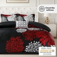thumbnail image 7 of Regency Heights King Size Comforter Set, 5-Piece Floral Bedding Set for All Season, Red/Black King Comforter Set with Bed Skirt, 7 of 7