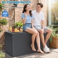 thumbnail image 6 of Clearance Outdoor Storage Box, 90GAL Deck Box Waterproof UV Resistant for Outside, 485LBS Resin Storage Bench with Handles,  Patio Garden Tool Container for Outdoor Furniture, 6 of 8