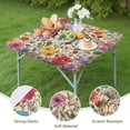 thumbnail image 4 of Pioneer Flower Floral Print Pattern Square Fitted Tablecloth with Elastic Edge,Square Table Cover,Washable Elastic Table Cover for Home Kitchen Party Decor 34"x34", 4 of 6