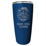 R and R Imports Beaver Creek Colorado Etched 16 oz Stainless Steel Insulated Tumbler Outdoor Adventure Design Navy.