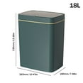 thumbnail image 2 of Cubo de basura inteligente con sensor para inodoro de baño (líneas de carga de 18 L) verde amarillo, 2 of 6