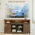 thumbnail image 2 of Furnibear LED Farmhouse TV Stand for 70/65/60 Inch TVs,Entertainment Center Storage Cabinets with Power Outlets and Sliding Barn Door,Rustic TV Stands for Living Room,Media Console Cabinet,Dark Brown, 2 of 9