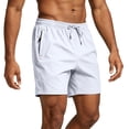 thumbnail image 6 of Nestiefly Mens Athletic Running Shorts Lightweight Quick Dry Drawstring Mesh Gym Shorts with Zipper Pockets White 3XL, 6 of 6