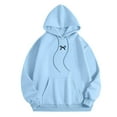 thumbnail image 4 of WENWU Womens Hoodie Long Sleeve Pullovers for Women Unisex Hoodie Light Blue Sweatshirt for Women Fall Hoodies Trending Fashion, 4 of 5