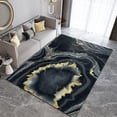 thumbnail image 3 of Black Gold Marble Area Rugs, Nordic Abstract Curved Swirl Stripes Washable Rug, Living Room Rugs Wear-Resistant and Non-Slip Fine Fluff Apply to Family and Pet Living Room 2x3ft, 3 of 6
