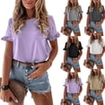 thumbnail image 5 of KYAIGUO Chemise en Coton à Manches Courtes pour Femmes Pull Décontracté Col Rond T-Shirts d'Été S-2TG, 5 of 5
