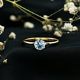 thumbnail image 4 of Rosec Jewels Natural Aquamarine Solitaire Ring in Lotus Basket Setting, March Birthstone Ring, 14K Yellow Gold, US 11.50, 4 of 9
