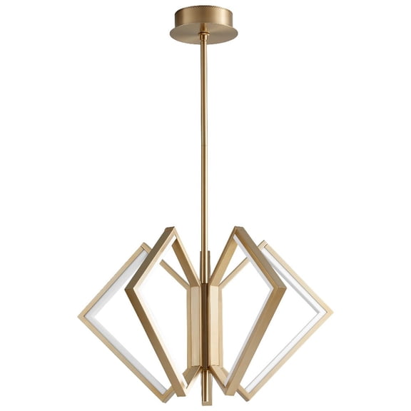 30 Inch 77.5W 5 Led Chandelier-Aged Brass Finish Oxygen Lighting 3-6143-40