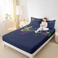 thumbnail image 4 of Homewish Music Theme Queen Sheet Sets,Colorful Musical Meldoy Flat Sheet,Deep Blue Queen Fitted Sheet For Kids,Super Cozy Room Decor,4-Piece, 4 of 7