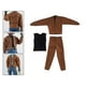 thumbnail image 1 of Ropa para figuras de acción perfecl 1/12 chaqueta chaleco pantalones marrón, 1 of 8