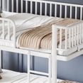 thumbnail image 5 of URTR Queen over Queen Metal Bunk Bed with Ladders & Guardrails, Convertible to 2 Full Platform Beds, Upgraded Round-Pipe Frame for Teens & Adults, No Box Spring Needed, Light White, 5 of 15