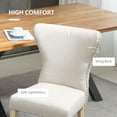 thumbnail image 4 of HOMCOM Armless Dining Chairs Set of 2, Modern Accent Chair with Wing Backrest, Linen Upholstery, Nailhead Trim for Living Room, Cream White, 4 of 9