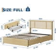 thumbnail image 2 of Garvee Full Bed Frame with Natural Rattan Headboard & 4 Storage Drawers – Boho-Style Cane Support, Sturdy Metal Base, No Box Spring Needed, 2 of 9