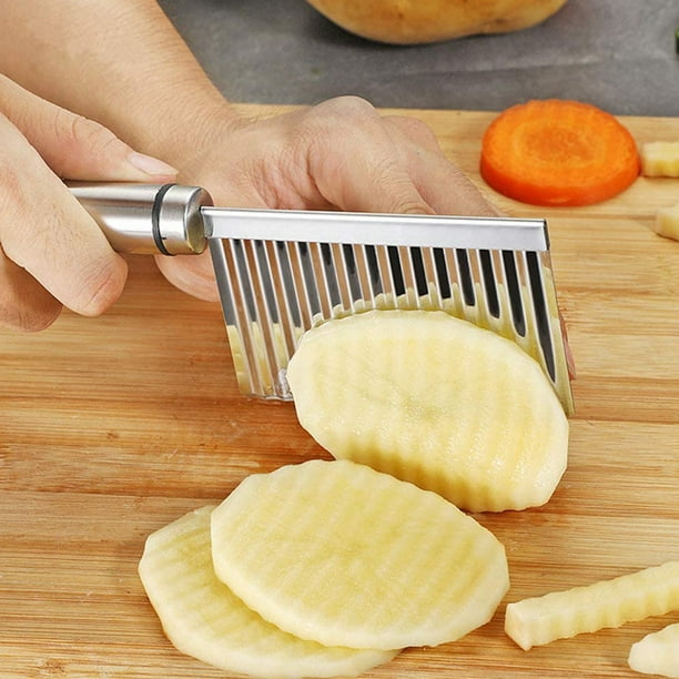 Couteau ondulé en acier inoxydable - Légume, gadget de cuisine de coupe de  fruits