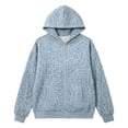 thumbnail image 3 of Women's Leopard Print Zip Up Long Sleeve Hoodie Oversized Casual Pullover With Pockets, Versatile Hooded Sweatshirt For Everyday Wear, 3 of 5