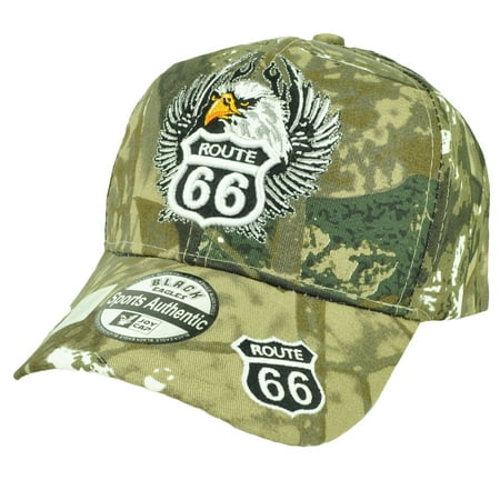 - Route 66 Eagle Camouflage Camo Adjustable Hat Cap Historic Mother Road America