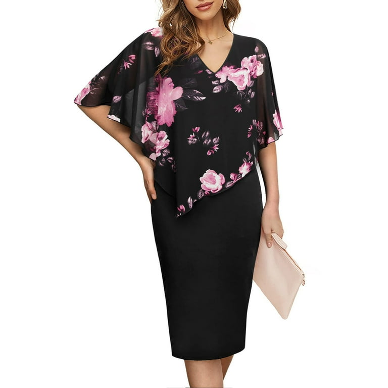 Bodycon dress with chiffon overlay sale