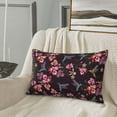 thumbnail image 5 of Goofa Humming Bird And Tropical Print Plush Throw Pillow Case, Soft Velvet with Hidden Zipper, Decorative Cushion Cover for Sofa, Bed, Car, and Home Décor-14"x20", 5 of 6