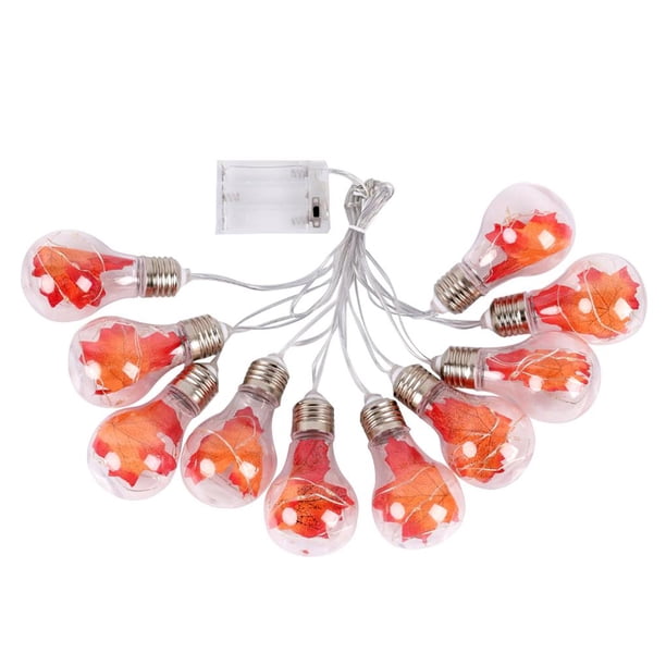 Guirnalda De Luces De Hojas De Arce Con 10 Bombillas Led, Bola Alimentada Por Batería, Alambre De Hojas De Arce, Luz De Hadas Decorativa Para Fiesta En Casa Scienceny HA013219-00
