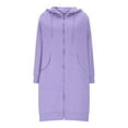thumbnail image 4 of FYEGRE Indoor Warm-Up Ladies' Hoodie Women's Long Sleeve Zippered Hooded Sweatshirt Jacket for Casual Fall and Winter Wear Comfortable Full Zip Outerwear Light Purple XXL, 4 of 4