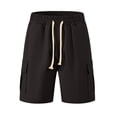 thumbnail image 7 of Mens Cargo Sweat Shorts Drawstring Elastic Waist Straight Leg Shorts Solid Color Casual Exercise Shorts, 7 of 7