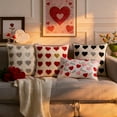 thumbnail image 4 of Decorr Valentines Throw Pillow Covers with Hearts Decorative Accent Throw Pillow Covers for Couch Sofa Living Room Decor Couple Present Valentine Gift, 18 x 18 Inches, 4 of 5