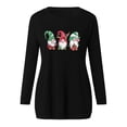 thumbnail image 4 of Blusa informal con estampado de moda sexy para mujer, manga larga, cuello redondo, fruncido Fridja bvmnju3043, 4 of 5