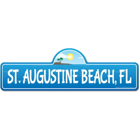 St. Augustine, FL Florida Beach Street Sign | Indoor/Outdoor | Surfer, Ocean Lover, Décor For Beach House, Garages, Living Rooms, Bedroom | Signmission Personalized Gift