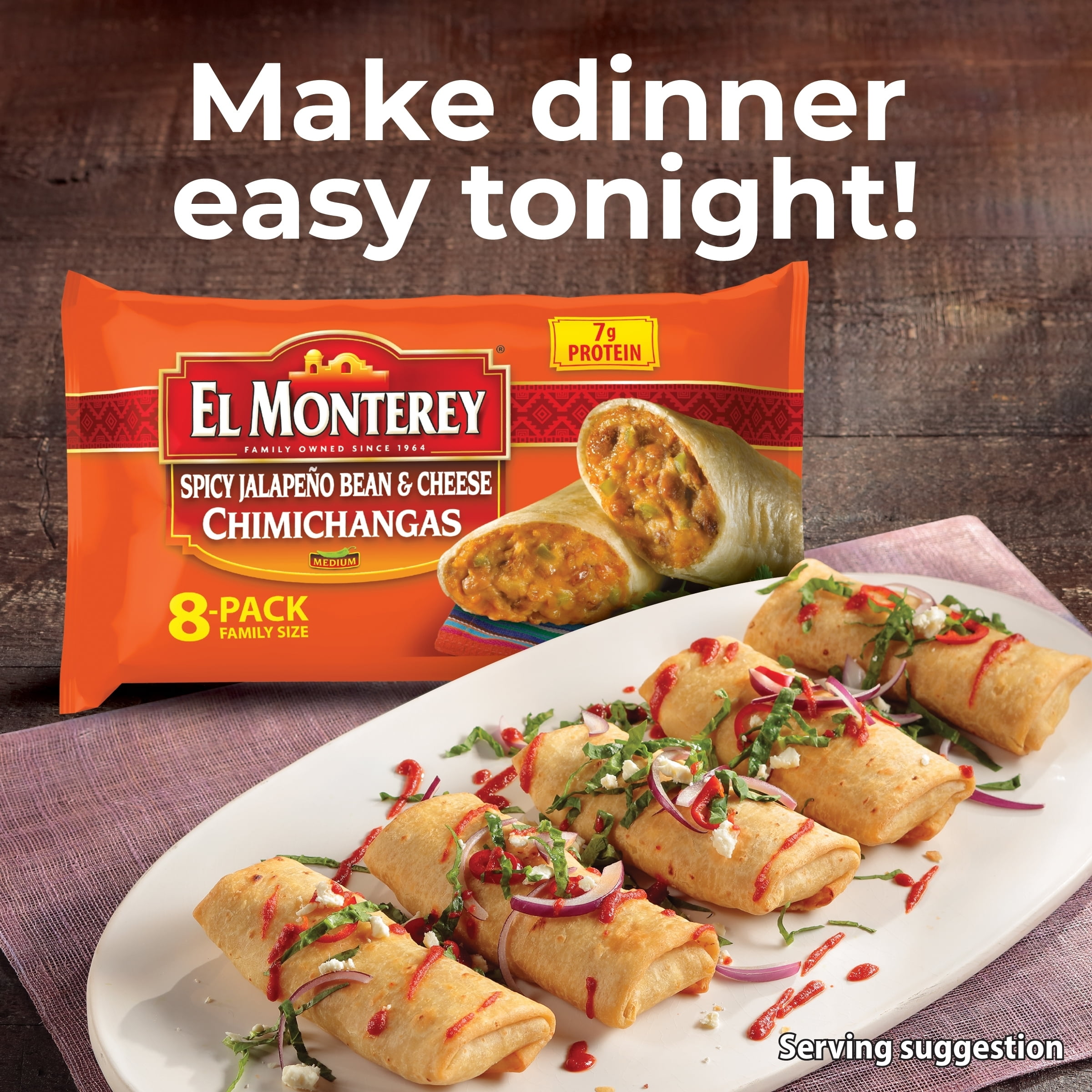 El Monterey® XXLarge! Spicy Red Hot Bean & Cheese Chimichanga, 8 oz - Fry's  Food Stores