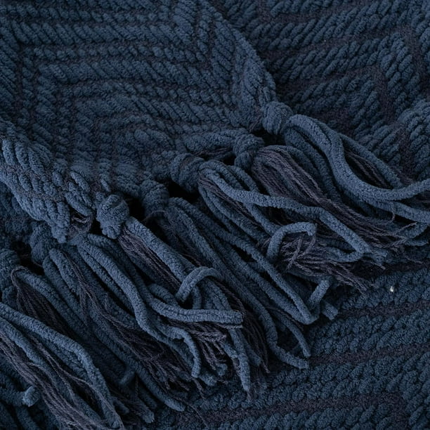Navy blue throws for couch sale