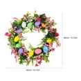 thumbnail image 2 of Colorful Eggs and Flowers Door Wreath Lambs Ear Garland Easter Bunny, 2 of 8