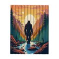 thumbnail image 5 of Bigfoot Shower Curtains Sunset Bigfoot Waterproof Bathroom Curtains with Hooks Unique Sunset Mountain Forest Bigfoot Themed Bathroom Decor, 5 of 7