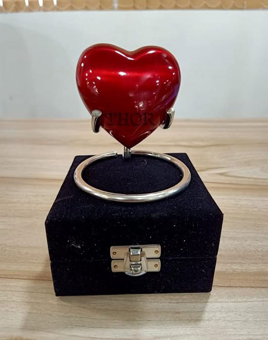 Red Heart Cremation Urn - Heart Keepsake Urn for Human Ashes with Premium Box & Heart Urn Stand - Small Handcrafted Red Urn for Ashes - Small Heart Shaped Urn - Perfect Mini Urn for Your Loved Ones