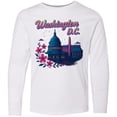 thumbnail image 3 of Inktastic Washington D.c. Skyline Cherry Blossoms Long Sleeve Youth T-Shirt, 3 of 5