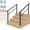 2pcs Matte Black 4 Steps With a pair of glove, variant on 4 Step Outdoor Stair Grab Rail, Aluminum Alloy Iron Support Railing, Glossy Black, 1 Pack with Gloves and Complete Installation Tools