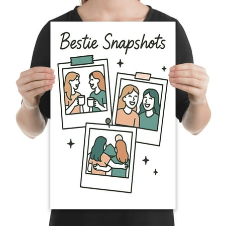 Friendship snapshot keepsake, 13x19 poster for best friends and dorm room wall decor piece