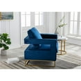 thumbnail image 3 of Carolina Classics Adadon 33 In Wide Velvet Upholstered Arm Chair in Navy Blue, 3 of 12