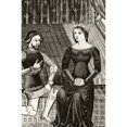 thumbnail image 2 of Sir Lancelot Kneels In Front Of Queen Guinevere. 19Th Century Engraving After 12Th Century Original. Print, 2 of 2