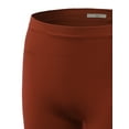 thumbnail image 4 of A2Y Women's Lightweight Mid Length Fitness Workout Seamless Ribbed Biker Shorts Rust 1X2X, 4 of 5